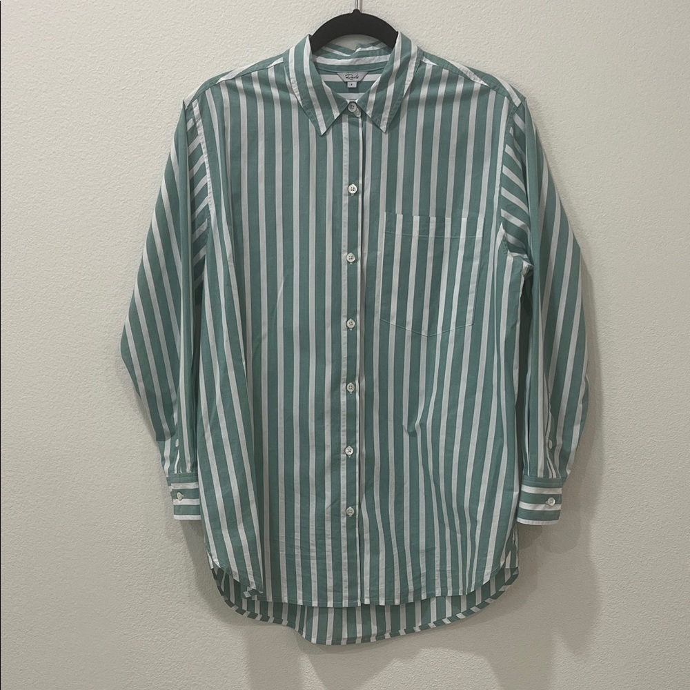 Rails Elsa Agave White Stripe Shirt Sz S